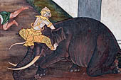 Detail from a mural painting with a 'Ramakien' motif - Thai version of the Indian Ramayana - from the temple complex of the Emerald Buddha, Bangkok (late 18th century) 